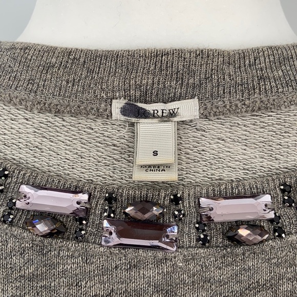 J. Crew Jeweled Collar Short Sleeve Sweatshirt - Picture 5 of 7